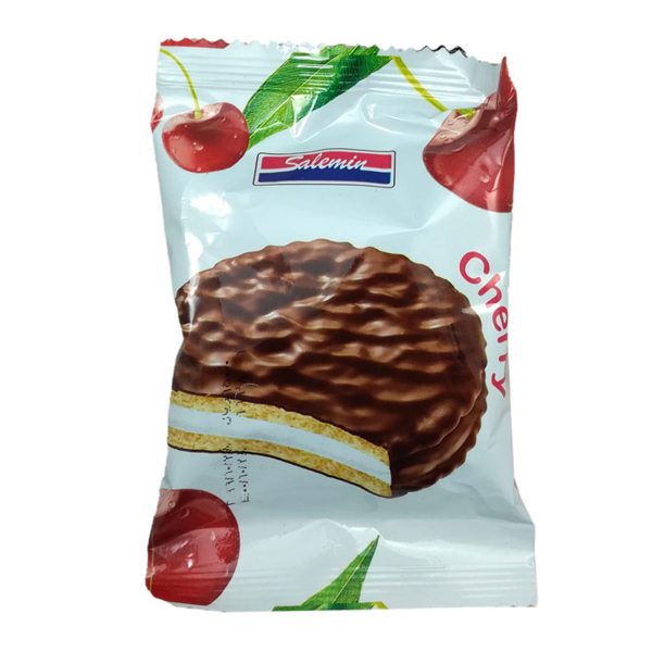 بیسکویت روکش کاکائویی با طعم گیلاس والس سالمین 25 گرم